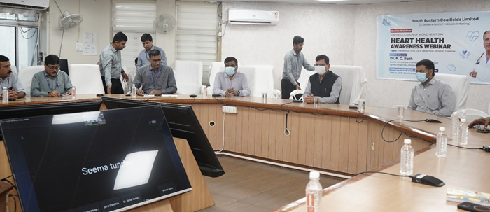 Heart health awareness webinar organized at SECL Headquarters